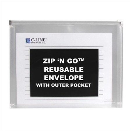 C-Line Products C-Line Products 48117BNDL4PK Zip 'N Go Reusable Envelope with Outer Pocket Clear 3-PK - Set of 4 PK 48117BNDL4PK
